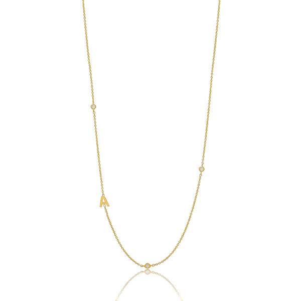 Classy Women Gold Asymmetrical Initial Chain Necklace-DaoMao