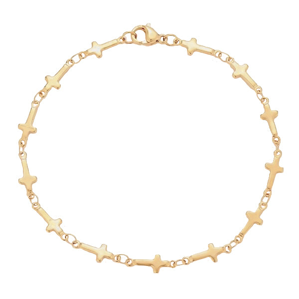 Classy Women Gold Cross Chain Bracelet-DaoMao