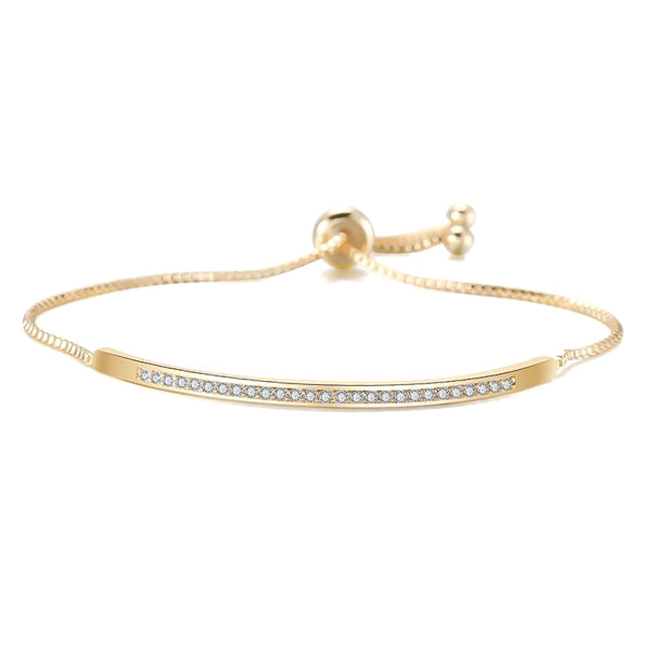 Classy Women Gold Crystal Bar Bracelet-DaoMao