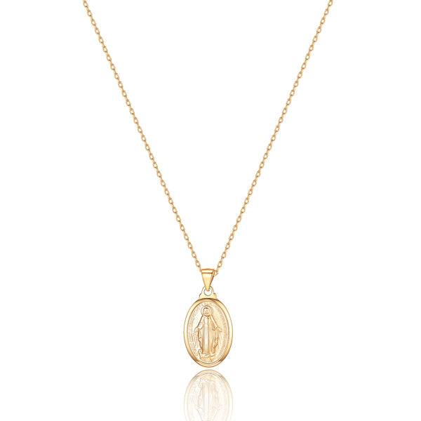 Classy Women Gold Miraculous Medal Necklace-DaoMao