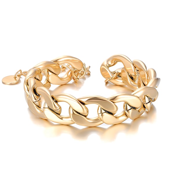 Classy Women Gold Chunky Cuban Link Chain Bracelet-DaoMao