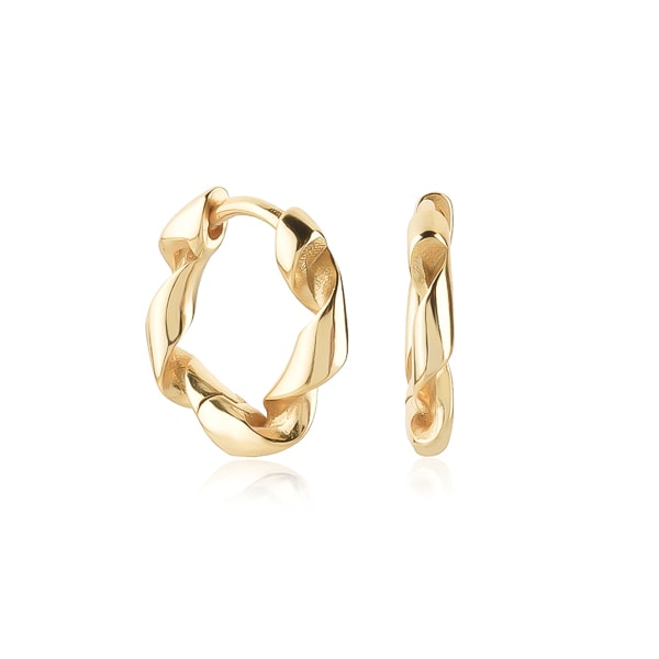 Classy Women Gold Curly Hoop Earrings-DaoMao