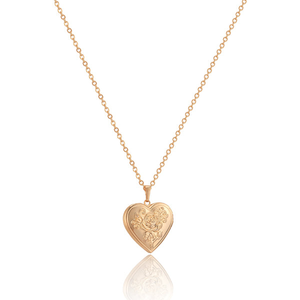 Classy Women Gold Heart Locket Pendant Necklace-DaoMao