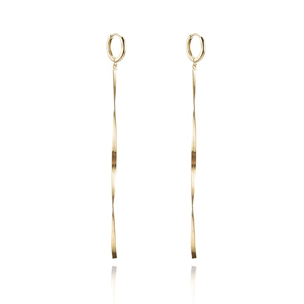 Classy Women Gold Herringbone Chain Earrings-DaoMao