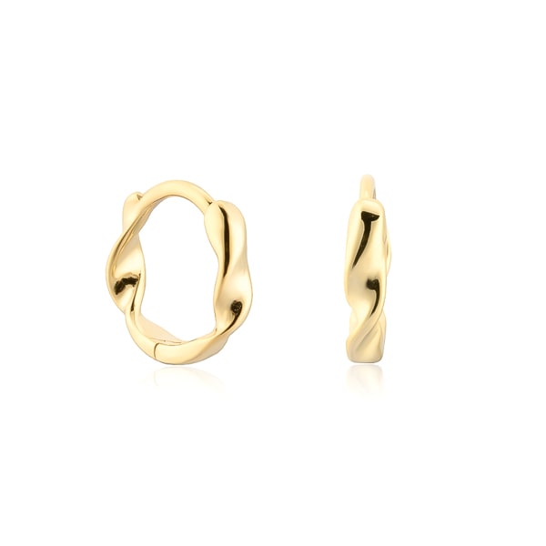 Classy Women Gold Mini Double Twist Hoop Earrings-DaoMao