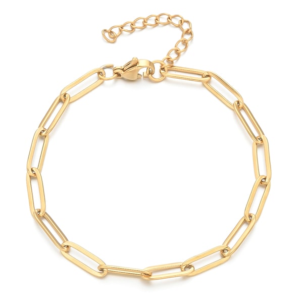 Classy Women Gold Oval Link Chain Bracelet-DaoMao