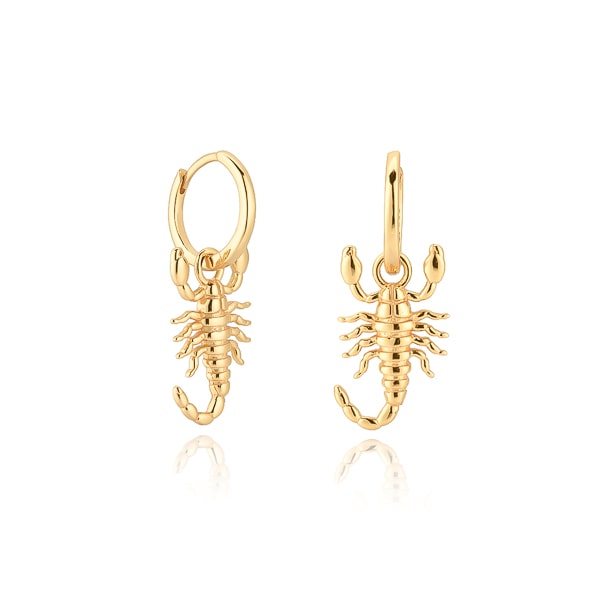 Classy Women Gold Scorpion Hoop Earrings-DaoMao
