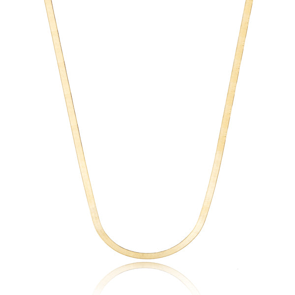 Classy Women Gold Vermeil Herringbone Chain Necklace-DaoMao