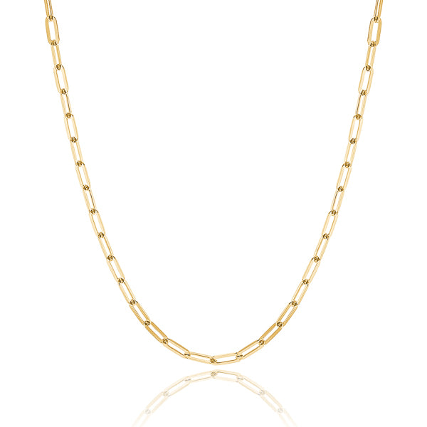 Classy Women Gold Vermeil Paperclip Chain Necklace-DaoMao