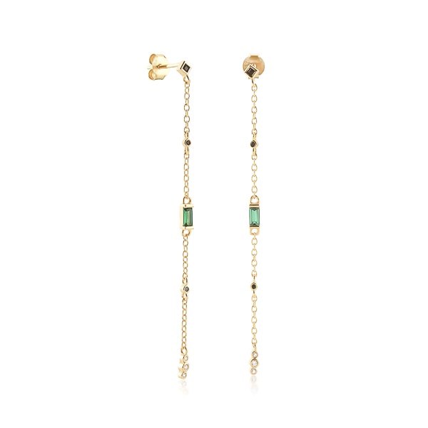 Classy Women Long Gold Drop Chain Earrings-DaoMao