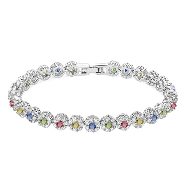 Classy Women Multicolor Halo Crystal Bracelet-DaoMao
