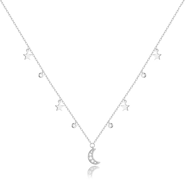 Classy Women Sterling Silver Night Sky Necklace-DaoMao