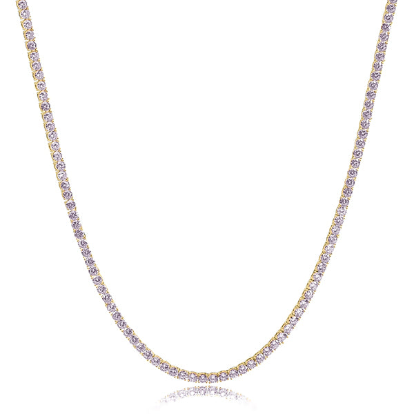 Classy Women 2mm Gold Vermeil Purple Tennis Choker Necklace-DaoMao