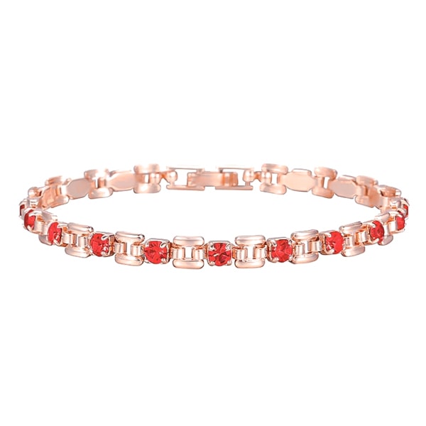 Classy Women Rose Gold Red Crystal Bracelet-DaoMao