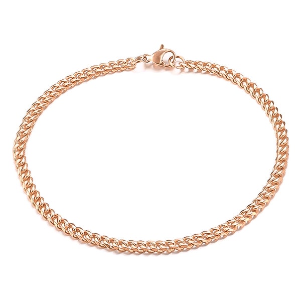 Classy Women Rose Gold Cuban Link Chain Bracelet-DaoMao