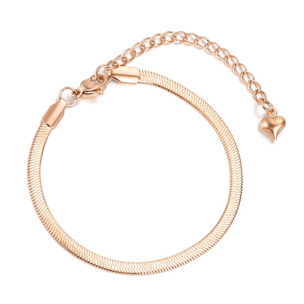 Classy Women Rose Gold Snake Chain Bracelet-DaoMao