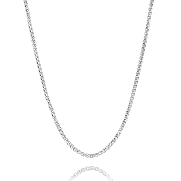 Classy Women 2.5mm Silver Box Chain Necklace-DaoMao