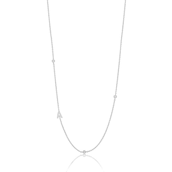 Classy Women Silver Asymmetrical Initial Chain Necklace-DaoMao