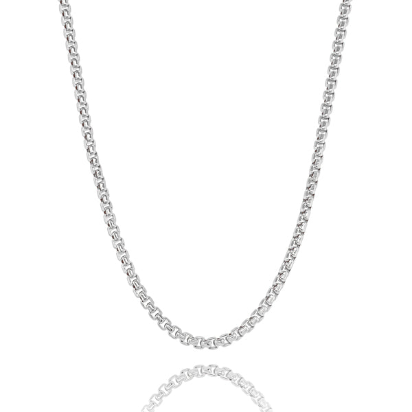 Classy Women 3.5mm Silver Box Chain Necklace-DaoMao