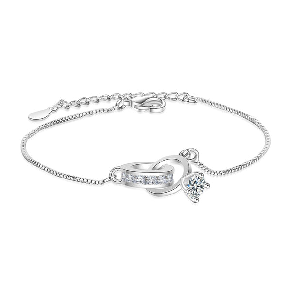 Classy Women Silver Engagement Ring Bracelet-DaoMao