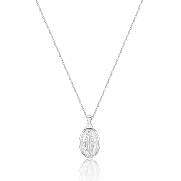Classy Women Silver Miraculous Medal Necklace-DaoMao