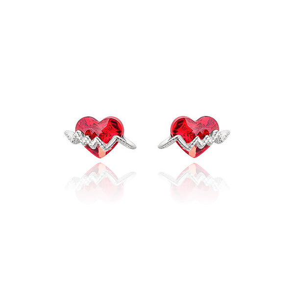 Classy Women Silver Broken Heart Stud Earrings-DaoMao