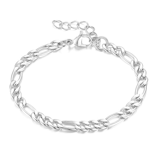 Classy Women Silver Figaro Chain Bracelet-DaoMao