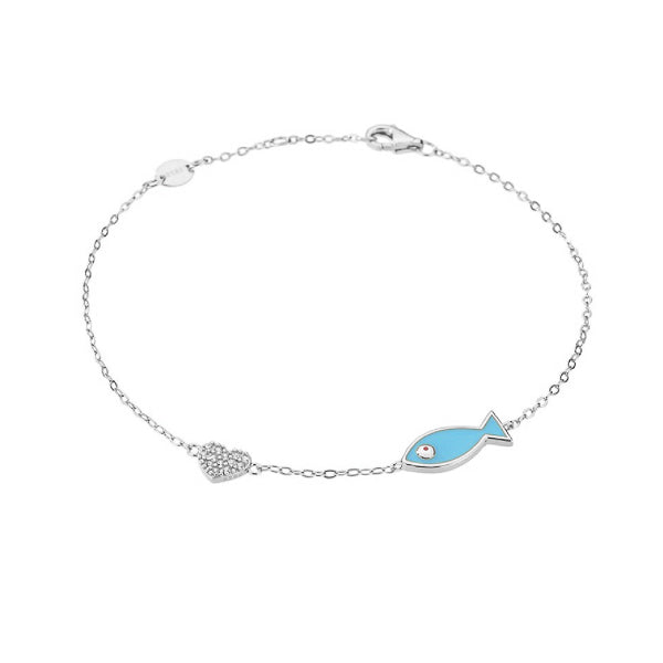 Classy Women Sterling Silver Fish Bracelet-DaoMao