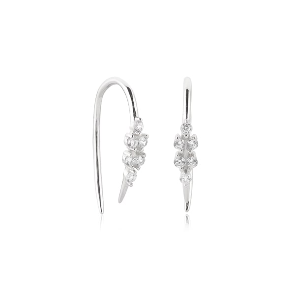 Classy Women Silver Mini Huggie Threader Earrings-DaoMao