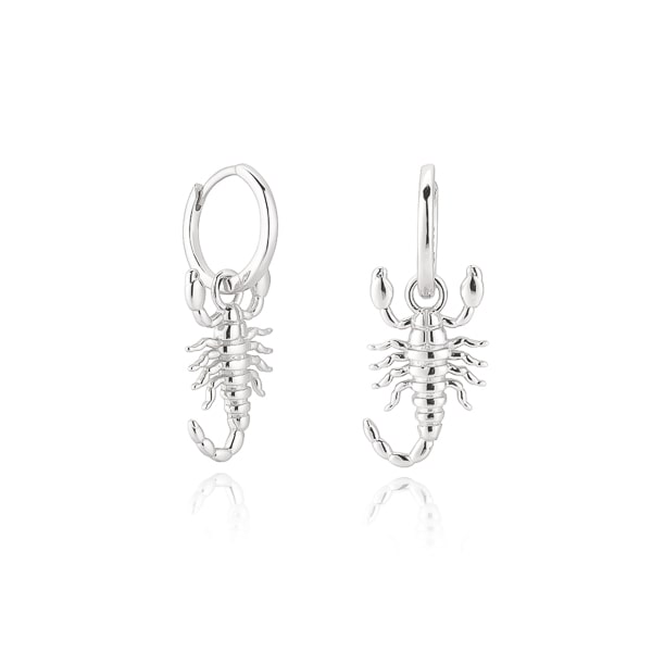 Classy Women Silver Scorpion Hoop Earrings-DaoMao