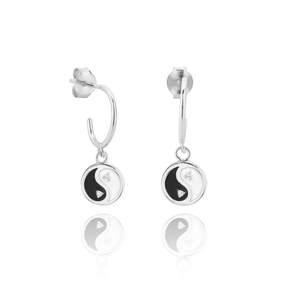 Classy Women Silver Yin Yang Earrings-DaoMao
