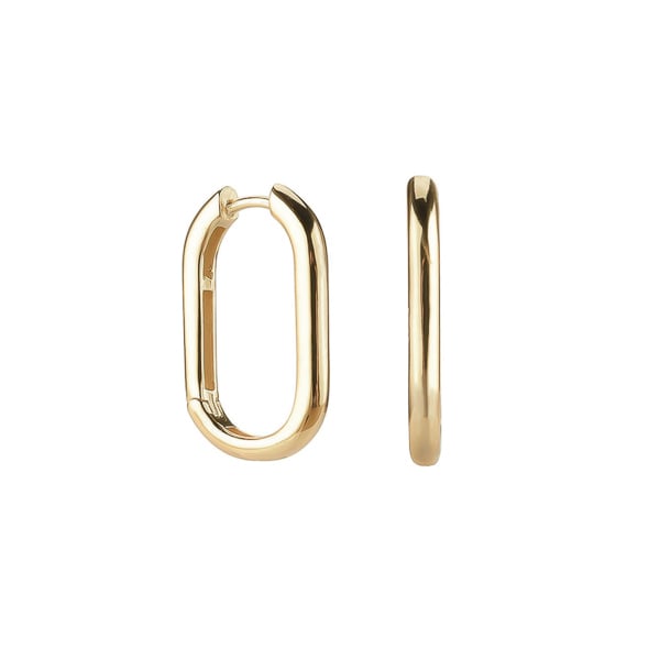 Classy Women Small Gold Oval Hoop Earrings-DaoMao