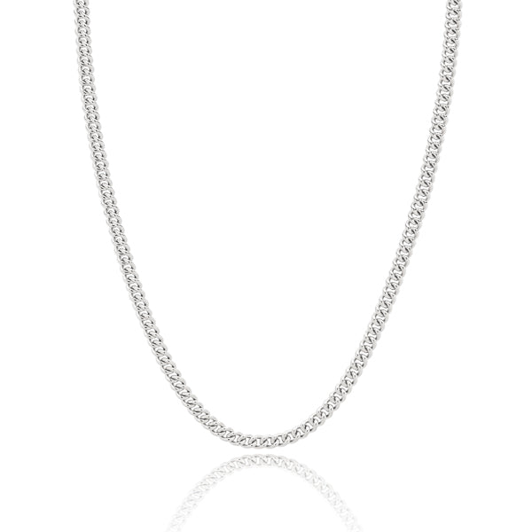 Classy Women Sterling Silver Curb Chain Necklace-DaoMao