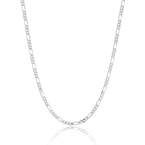 Classy Women Sterling Silver Figaro Chain Necklace-DaoMao