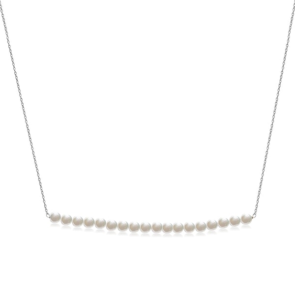 Classy Women Sterling Silver Freshwater Pearls Necklace-DaoMao