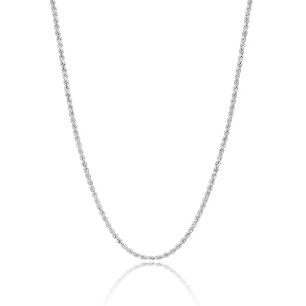 Classy Women Sterling Silver Rope Chain Necklace-DaoMao