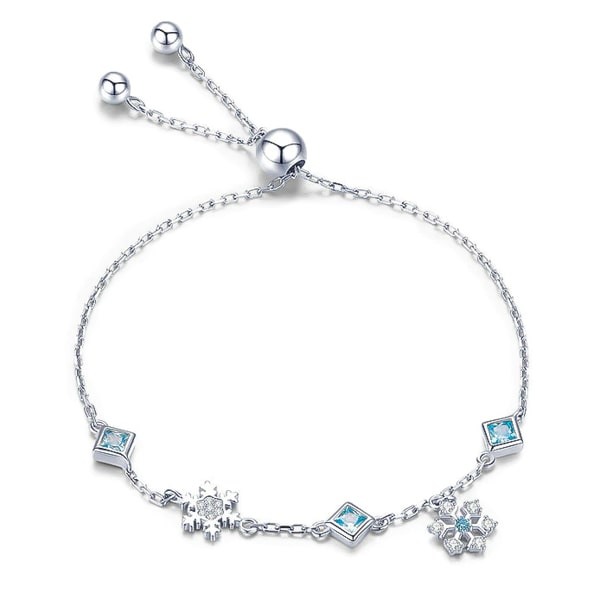 Classy Women Sterling Silver Snowflake Bracelet-DaoMao