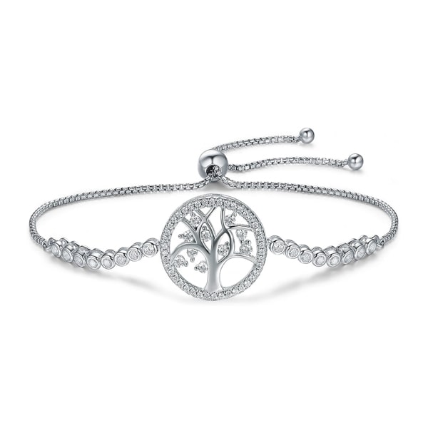 Classy Women Sterling Silver Tree Of Life Bracelet-DaoMao