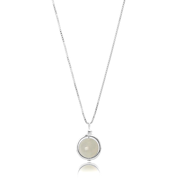 Classy Women White Moonstone Pendant Necklace-DaoMao
