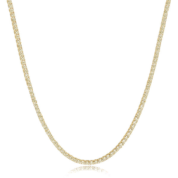 Classy Women 2mm Gold Vermeil Yellow Tennis Choker Necklace-DaoMao