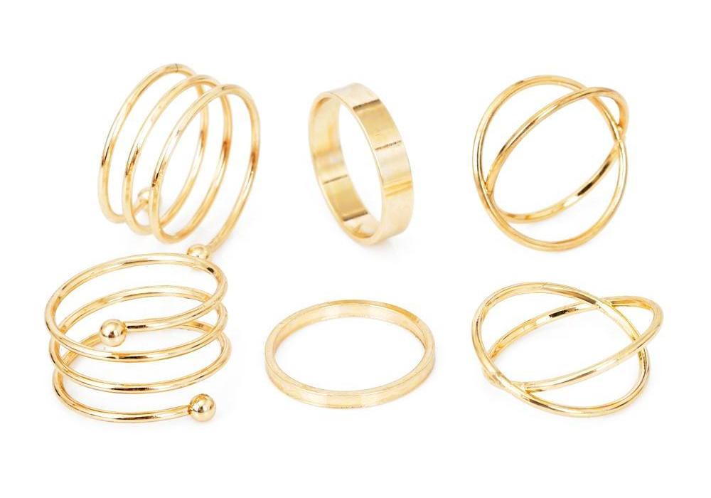 Classy Women Simple Ring Set (6 Pieces)-DaoMao