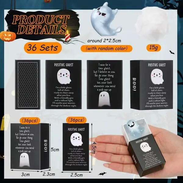 Halloween Mini Ghost Figures Glow-In-The-Dark Resin Figures With Box- mikcustom.com