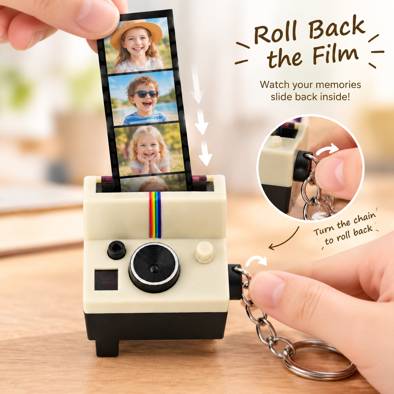 Custom Photo Camera Keychain