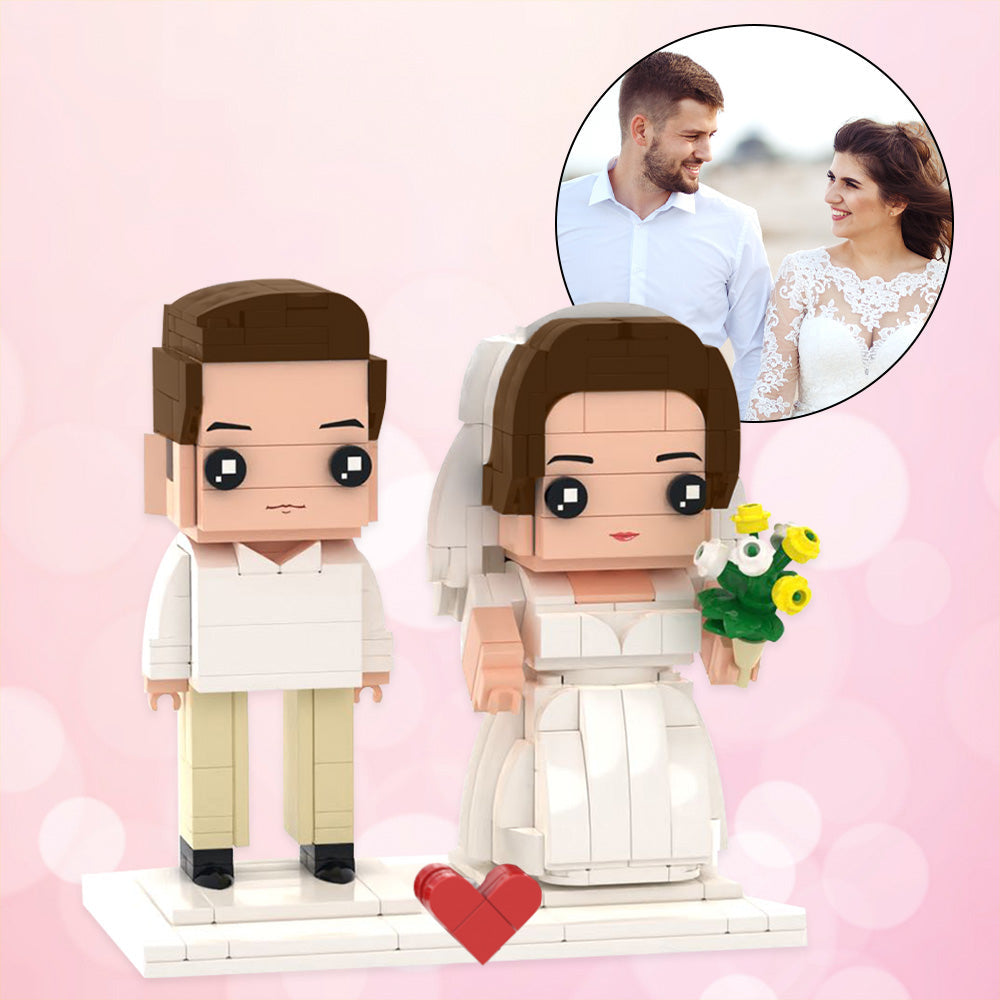 We Get Married Fully Body Customizable 2 People Custom Brick Figures Brick Me Figures- mikcustom.com