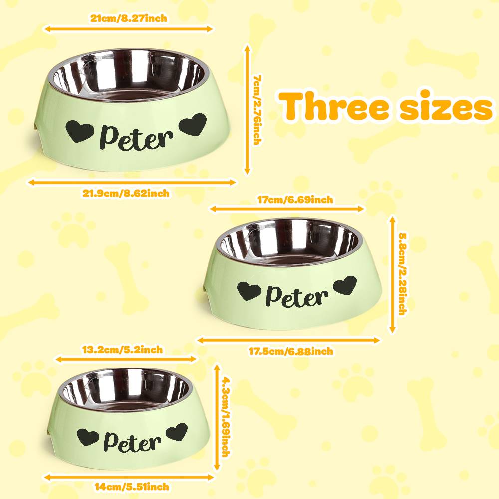 Personalized Pet Water Bowl Stainless Steel Pet Bowl Feeding Supplies Gift for Pet Lovers- mikcustom.com