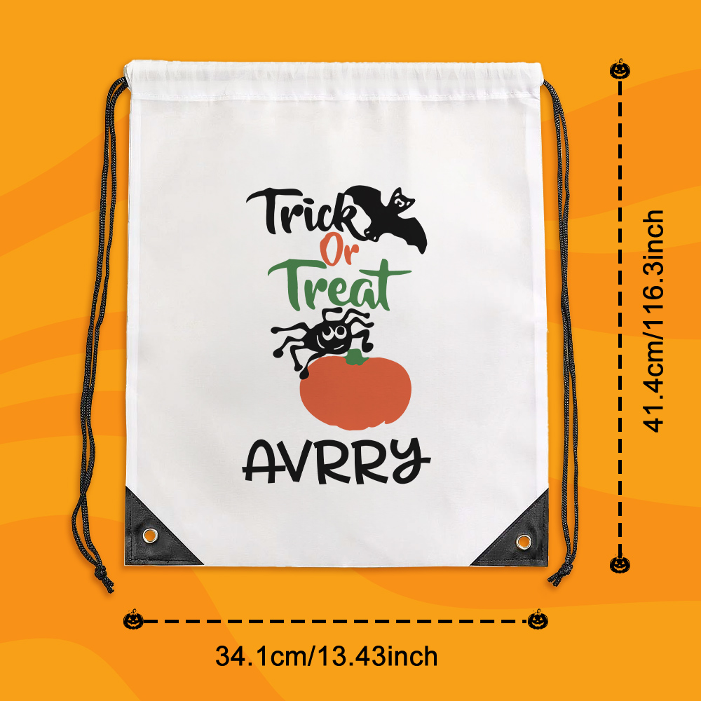 Custom Engraved Halloween-Themed Drawstring Bags for Trick-or-Treating and Festive Fun- mikcustom.com