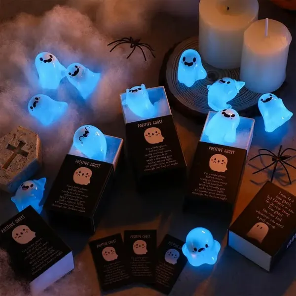 Halloween Mini Ghost Figures Glow-In-The-Dark Resin Figures With Box- mikcustom.com