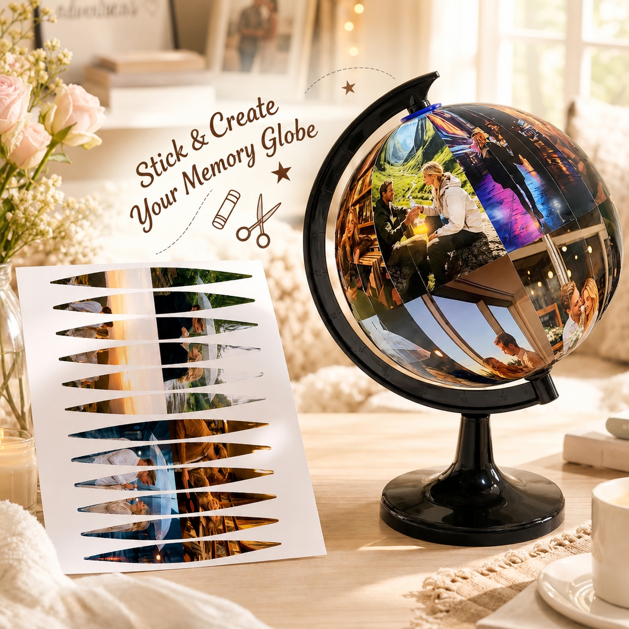 Personalized Photo Globe DIY Set, Custom Photo Memory Globe