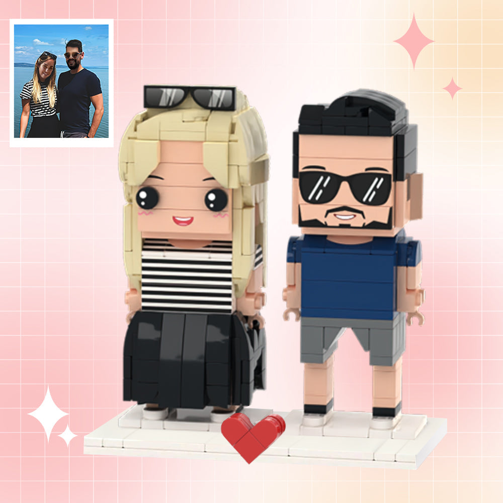 Customizable Fully Body 2 People Custom Brick Figures Seaside Vacation Brick Me Figures- mikcustom.com