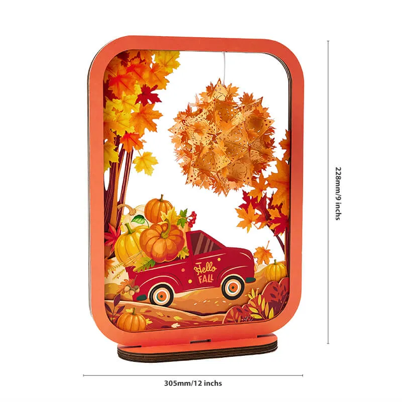 3D Paper Sculpture Night Light Fall Truck Halloween Gifts for Kids and Adults Great Decor Light in Bedroom Living Room- mikcustom.com